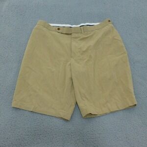 Polo Ralph Lauren Chino Shorts Mens Size 36 Silk Cotton Blend Tan Side Adjusters